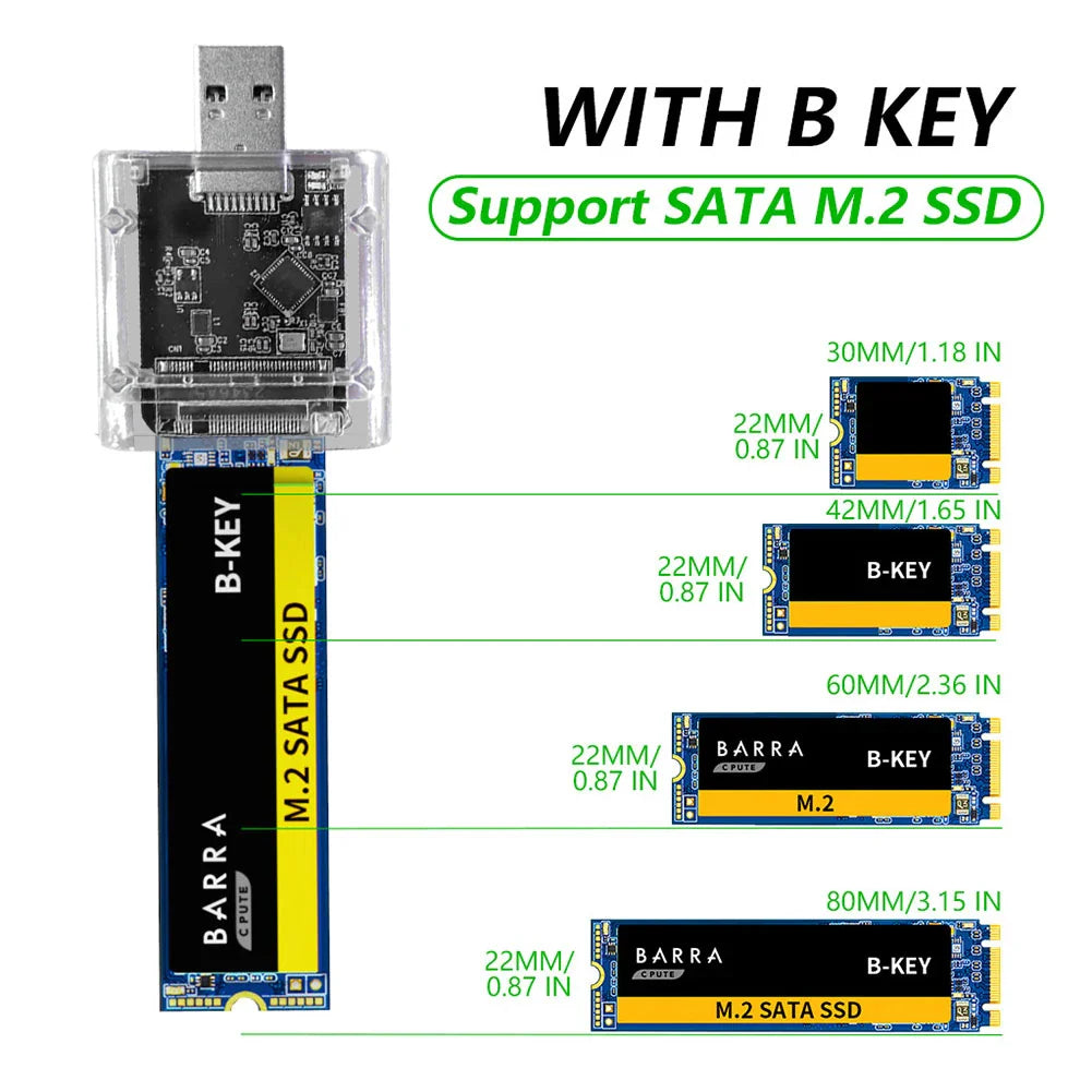 M.2 SATA SSD Enclosure USB 3.0 Gen 1 5Gbps External Case