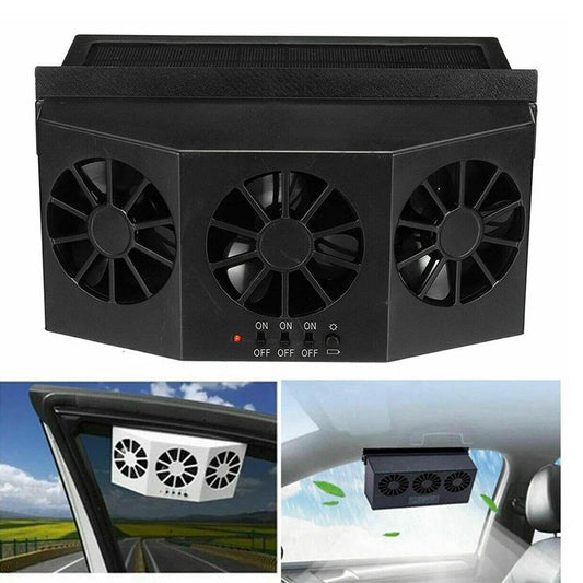 Summer Solar Powered Vehicle Exhaust Fan Car Window Auto Fan Cool Ventilation Cooling air Conditioning Exhaust Peaceful Pleasures Health and Wellness