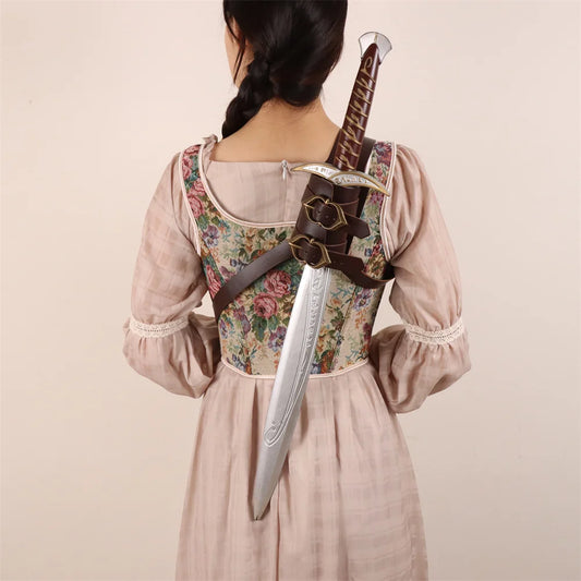 Medieval Sword Shoulder Double Back Scabbard Sheath Frog Holder PU Peaceful Pleasures Health and Wellness
