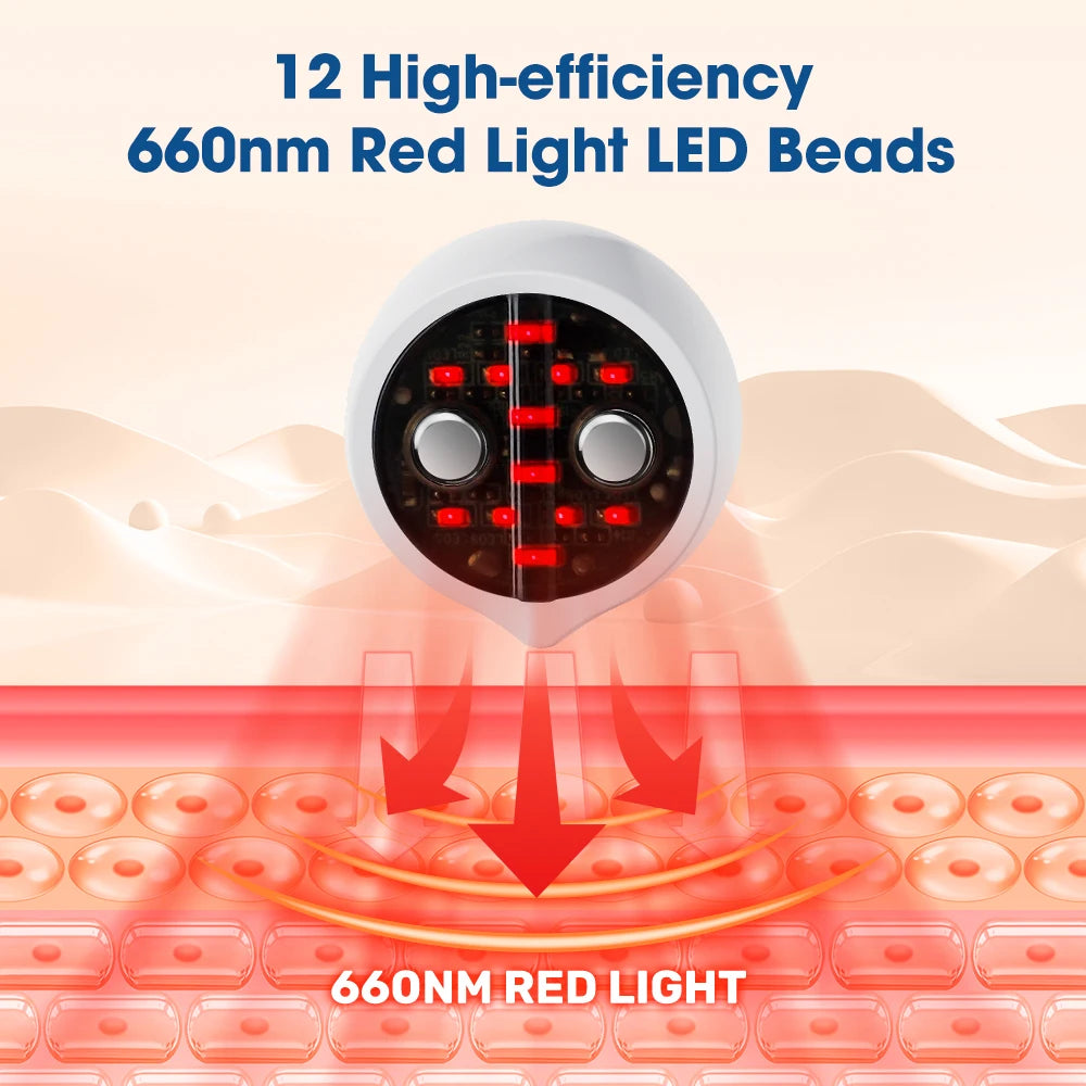 2-IN-1 Face & Eye Beauty Massager Micro-current Red Light EMS Anti Aging Bags Dark Circles Reduce Electric Eye Rejuvenation Pads Peaceful Pleasures Health and Wellness