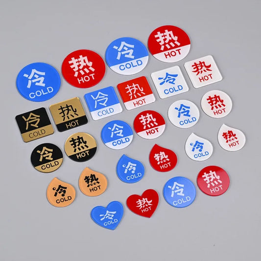 Hot & Cold Faucet Label Stickers – Acrylic Self-Adhesive Signs Faucet Label Stickers Oasis Select