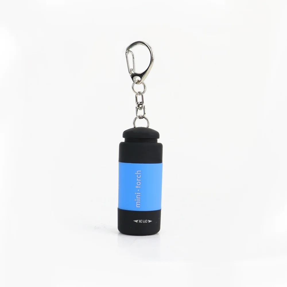 Mini USB Rechargeable LED Flashlight Keychain Waterproof Portable Small Flashlight for Outdoor Camping Hiking Emergency Home Use Peaceful Pleasures Health and Wellness Blue