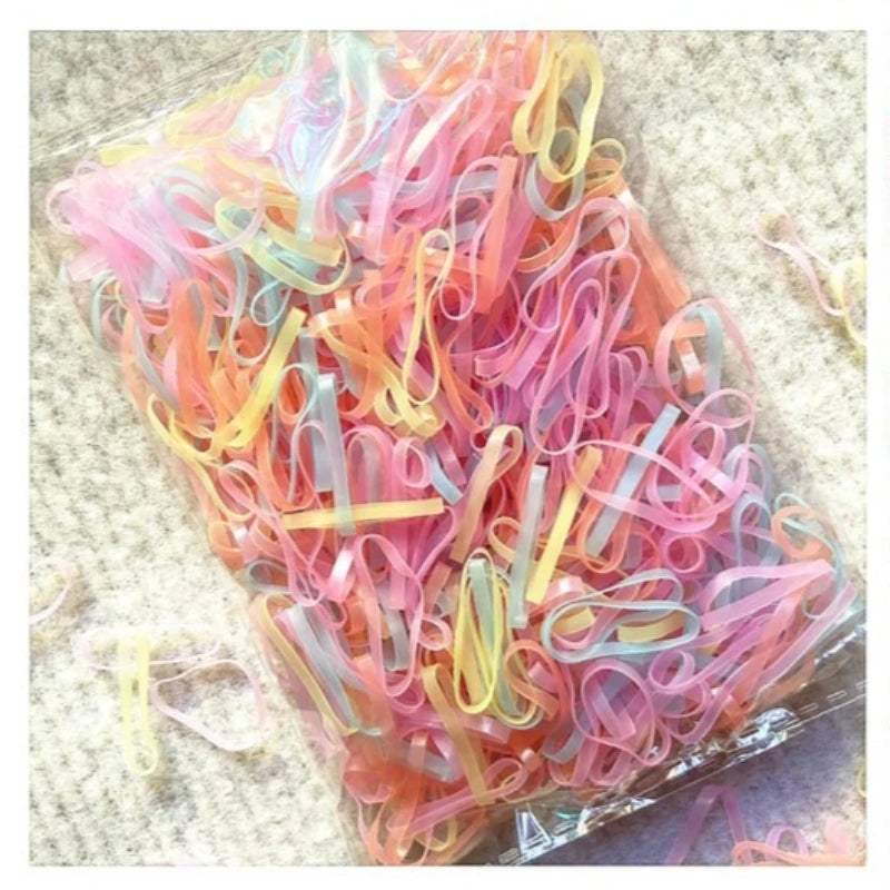 100-Pack Coffee Brown Elastic Hair Ties | Ponytail Holders