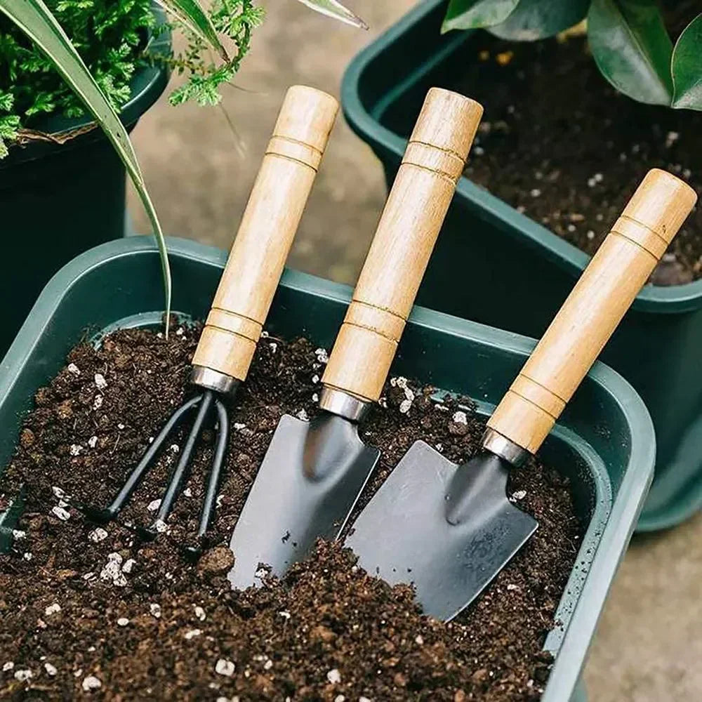 3Pcs/Set Mini Garden Tool Set For Garden Plants Flower Pot Cactus Vegetables Digging Weeding Indoor Small Plants Garden Tools Peaceful Pleasures Health and Wellness