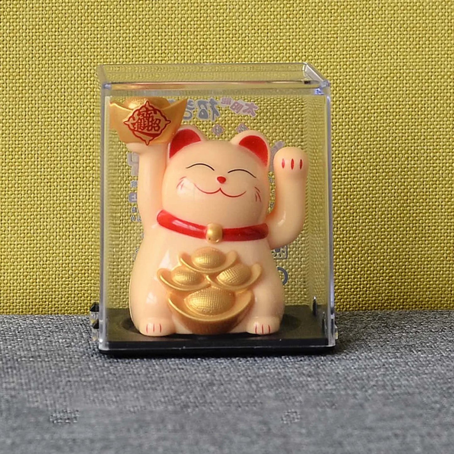 Solar Powered Luck Cat Waving Cat Solar Cat Solar Cute Waving Cat Good Luck Wealth Welcoming Cats Home Display Car Decoration Peaceful Pleasures Health and Wellness Yellow 23101B