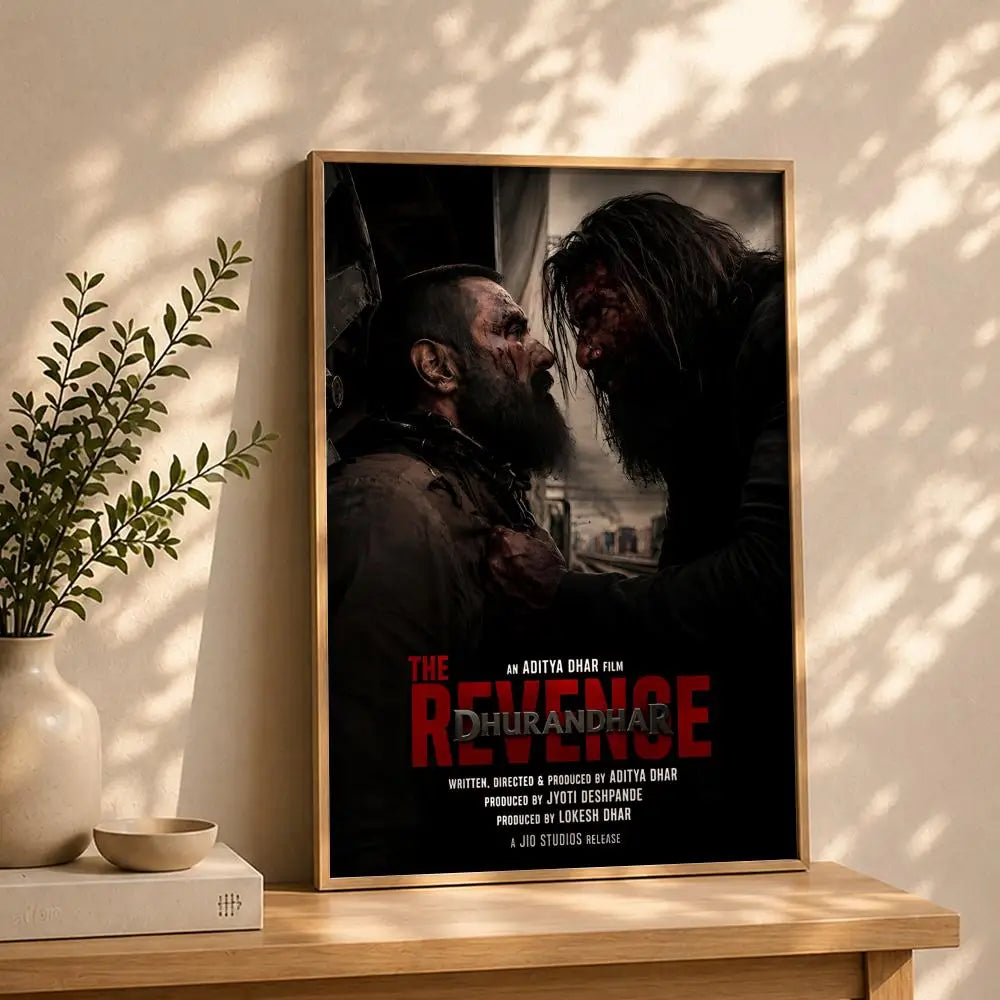 Movie-Dhurandhar 2 Poster HD Self Adhesive Waterproof Wall Art Ideal for Home Office Dorm Bedroom Great Gift Peaceful Pleasures Health and Wellness White4 40X50cmNoframe