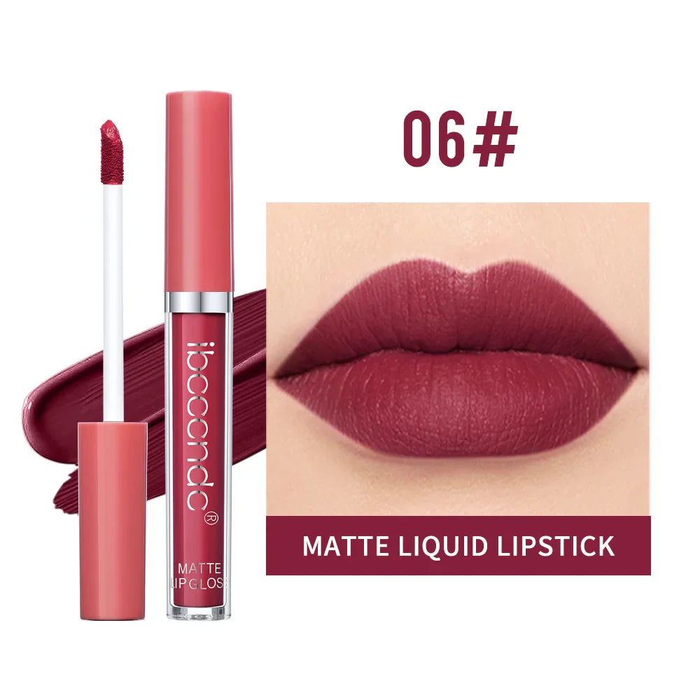 Matte Velvet Liquid Lipstick – Waterproof, Long-Lasting, 12 Shades