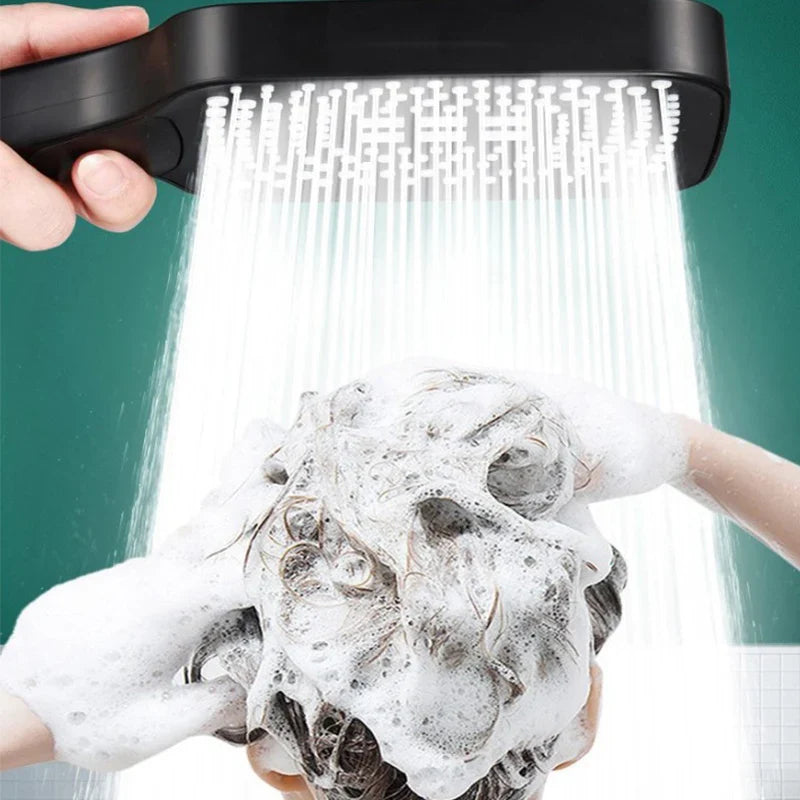 Square High-Pressure Handheld Shower Head – 3 Spray Modes