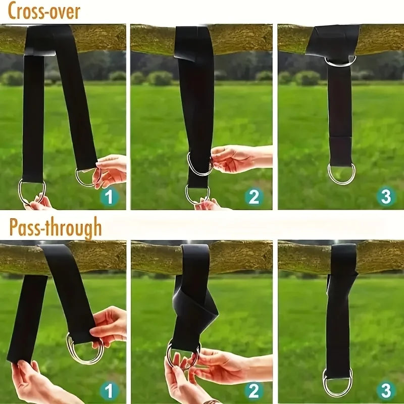 Outdoor Swing Hammock Set 2pcs with Safety Belt & Carry Bag