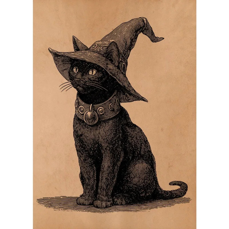 Antique Style Cat UFO Abduction Alien Medieval Knight Mouse Illustration Poste Canvas Painting Wall Art Pictures Home Decor Peaceful Pleasures Health and Wellness 5 20x30cm