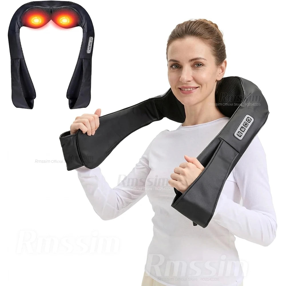 Electric Neck and Shoulder Massager with Heat, Deep Tissue 3D Kneading Pillow Shiatsu Back Massager for Muscle Pain Relief Peaceful Pleasures Health and Wellness