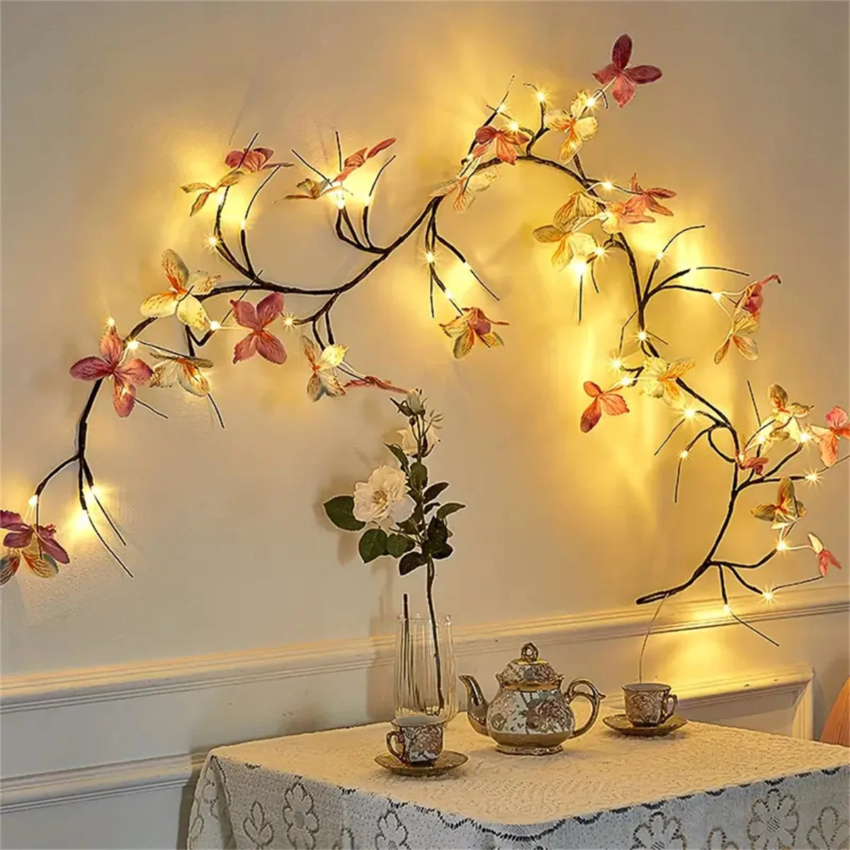 Rattan Tree Branch USB Night Light | Christmas Mood Lamp 2025