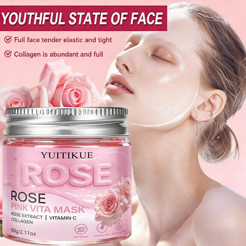 YUITIKUE Rose Pink Vita Peel Mask – Hydrate, Brighten & Firm Peel Off Face Mask Peaceful Pleasures Health and Wellness