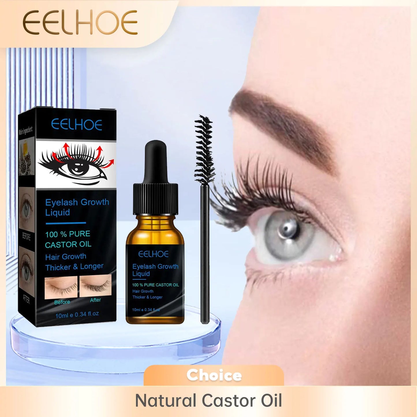 Castor Oil Eyelash Growth Serum – Thicker Lashes | Eelhoe