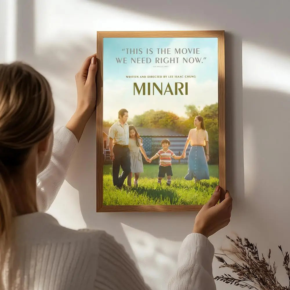 Minari Movie Poster – HD Self-Adhesive Waterproof Wall Art Movie Wall Poster Peaceful Pleasures Health and Wellness White8 21X30cmNoframe