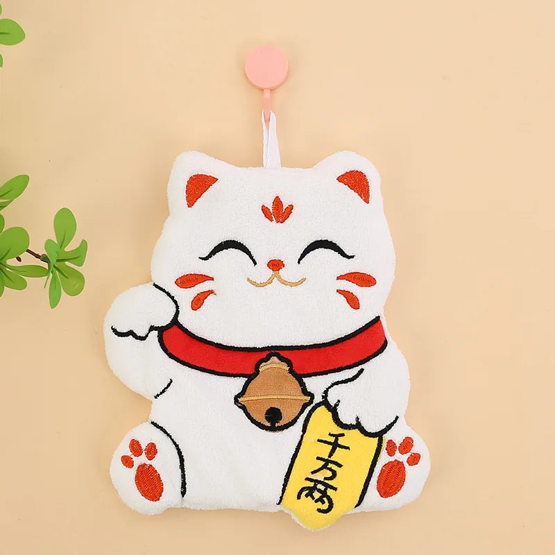 Cute Cartoon Cat Linen Hand Towels – Kitchen & Bathroom Kitchen Hand Towel Peaceful Pleasures Health and Wellness 04