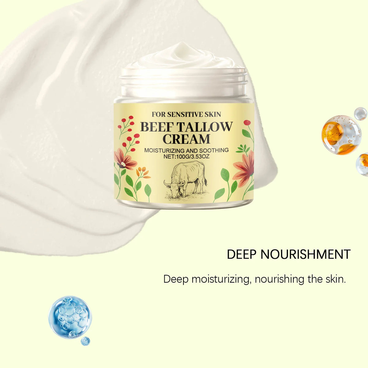 Beef Tallow Body Cream for Moisturizing Skin and Comfort Peaceful Pleasures Health and Wellness