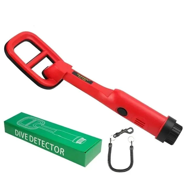 TC-120 Underwater Metal Detector Pulse Pinpointer Induction Diving Treasure Waterproof Metal Detector Hand Held Metal Finder Peaceful Pleasures Health and Wellness Red