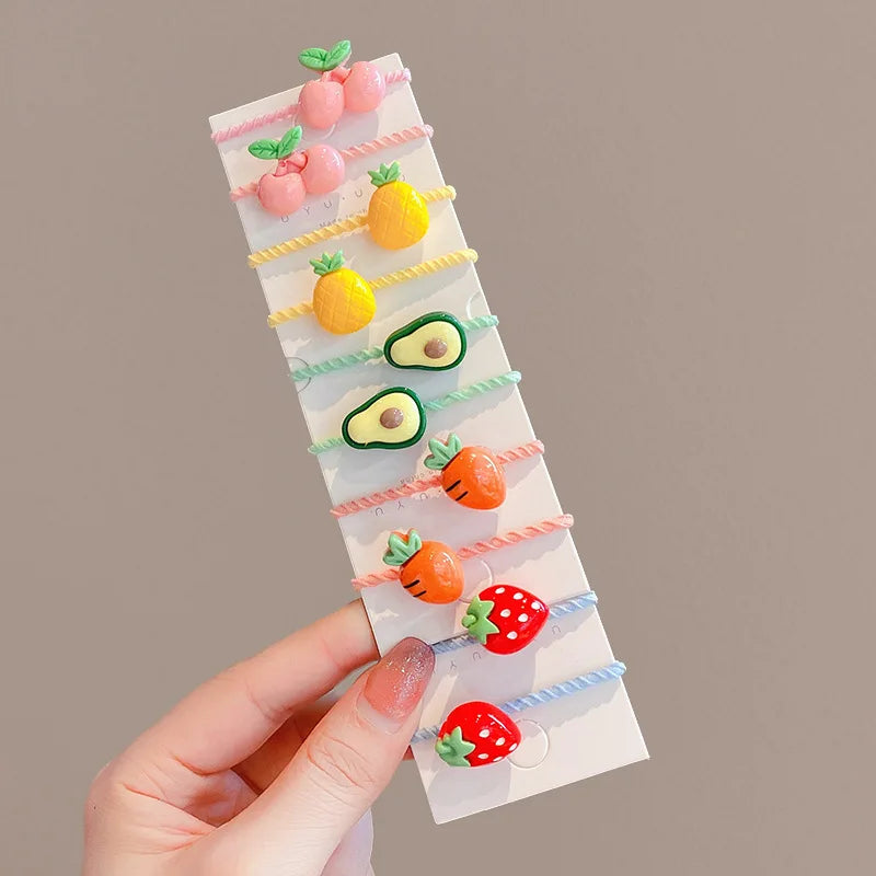 10-Piece Girls Kids Hair Clips & Elastic Hair Bands Set