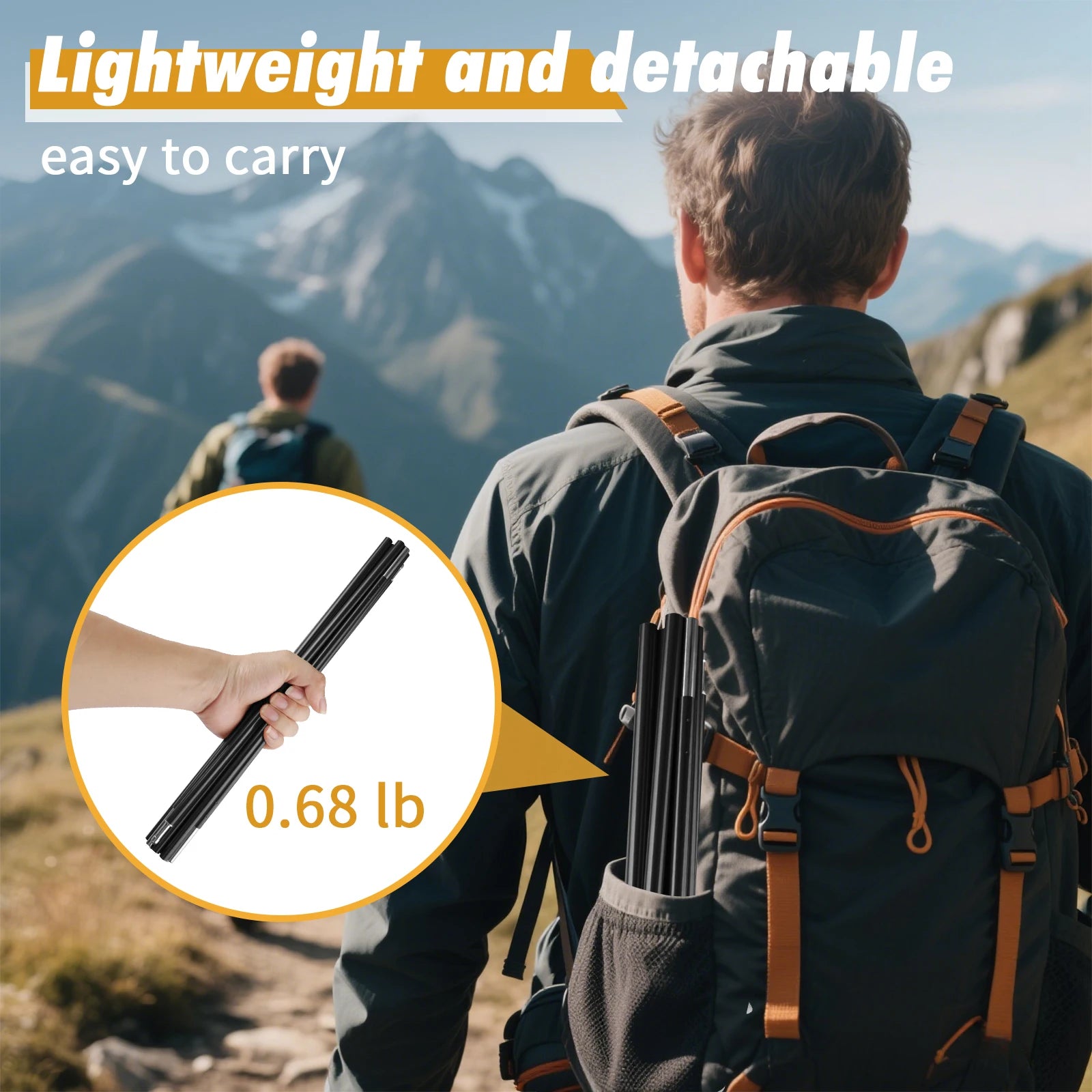 1Pcs Pre-Assembled Tent Pole Aluminum Alloy 3.6m 4.3m Camping Support Pole for Outdoor Hiking Tent Awning Shelter Frames Rods Peaceful Pleasures Health and Wellness