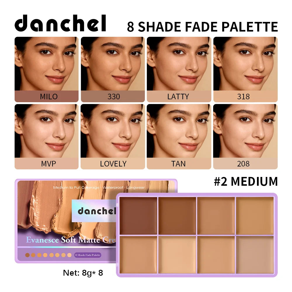8-Shade Cream Concealer Palette | Waterproof Full Coverage