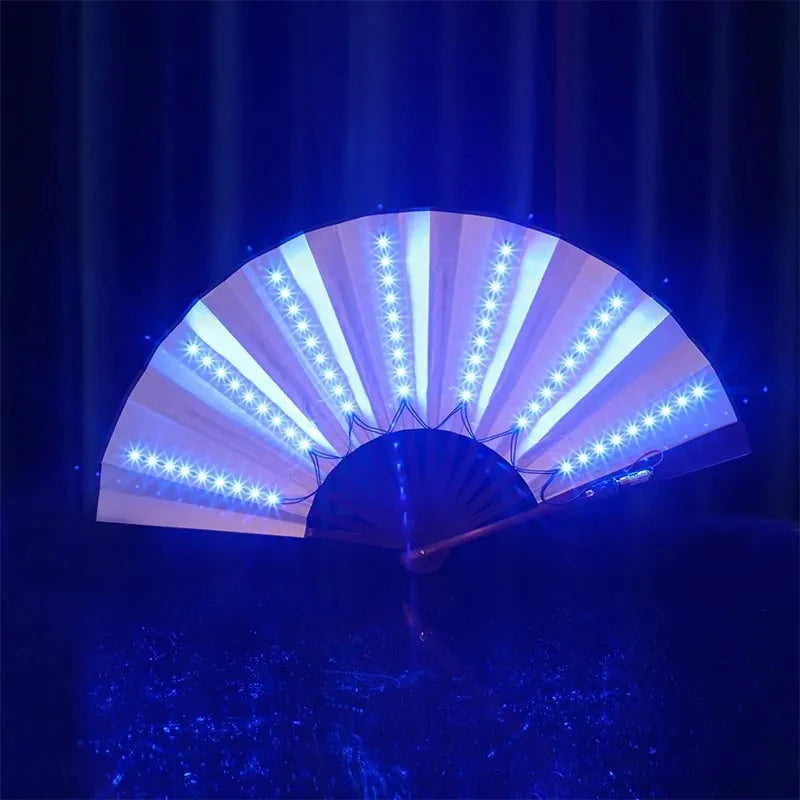 LED Glow Folding Hand Fan – Rave, Festival & Party Accessory