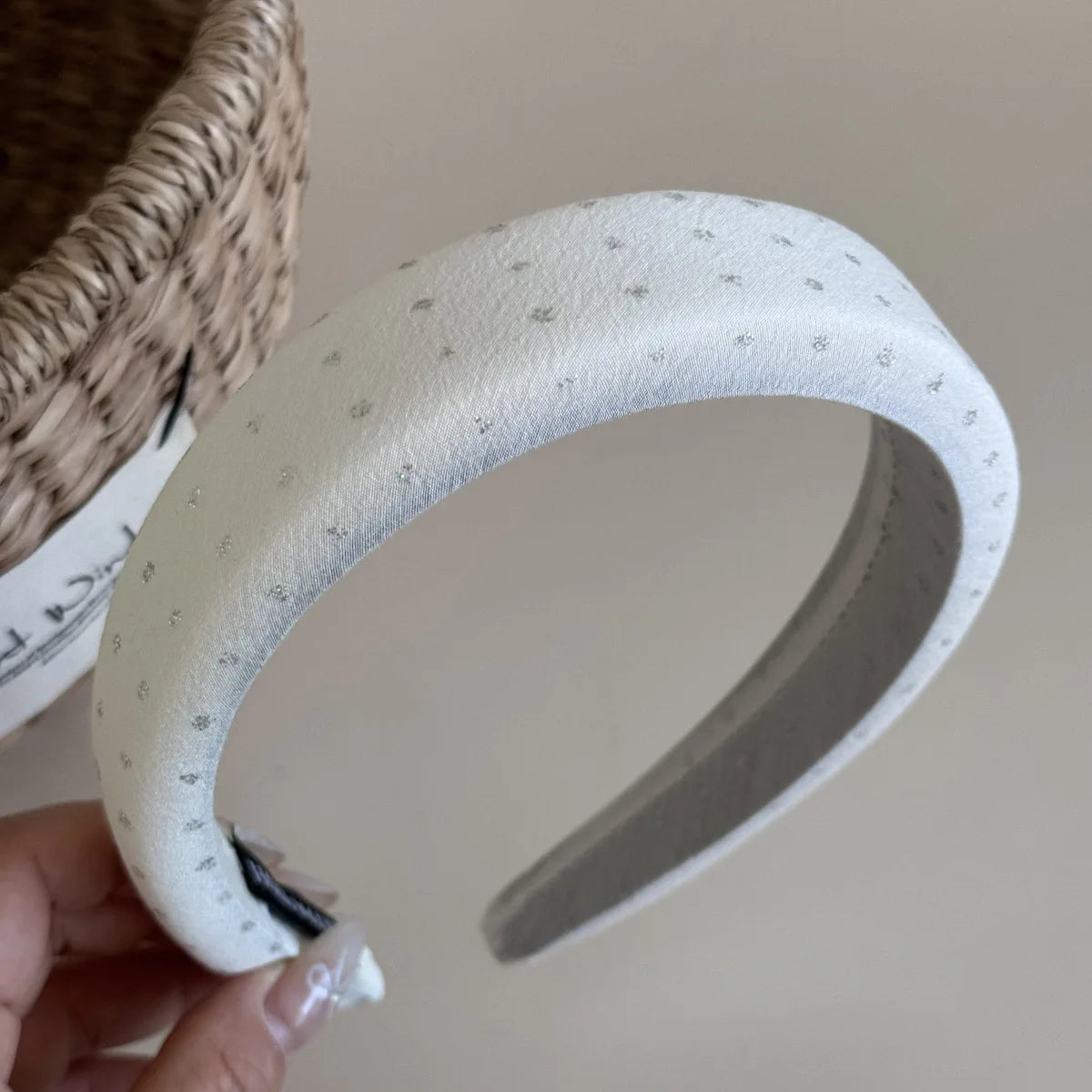 Sea Salt Hair Hoop Seaside Blue Striped Polka Dot Twill Fabric Sponge Headband Pressure Hair Accessories Daily Wear Decoration Peaceful Pleasures Health and Wellness G