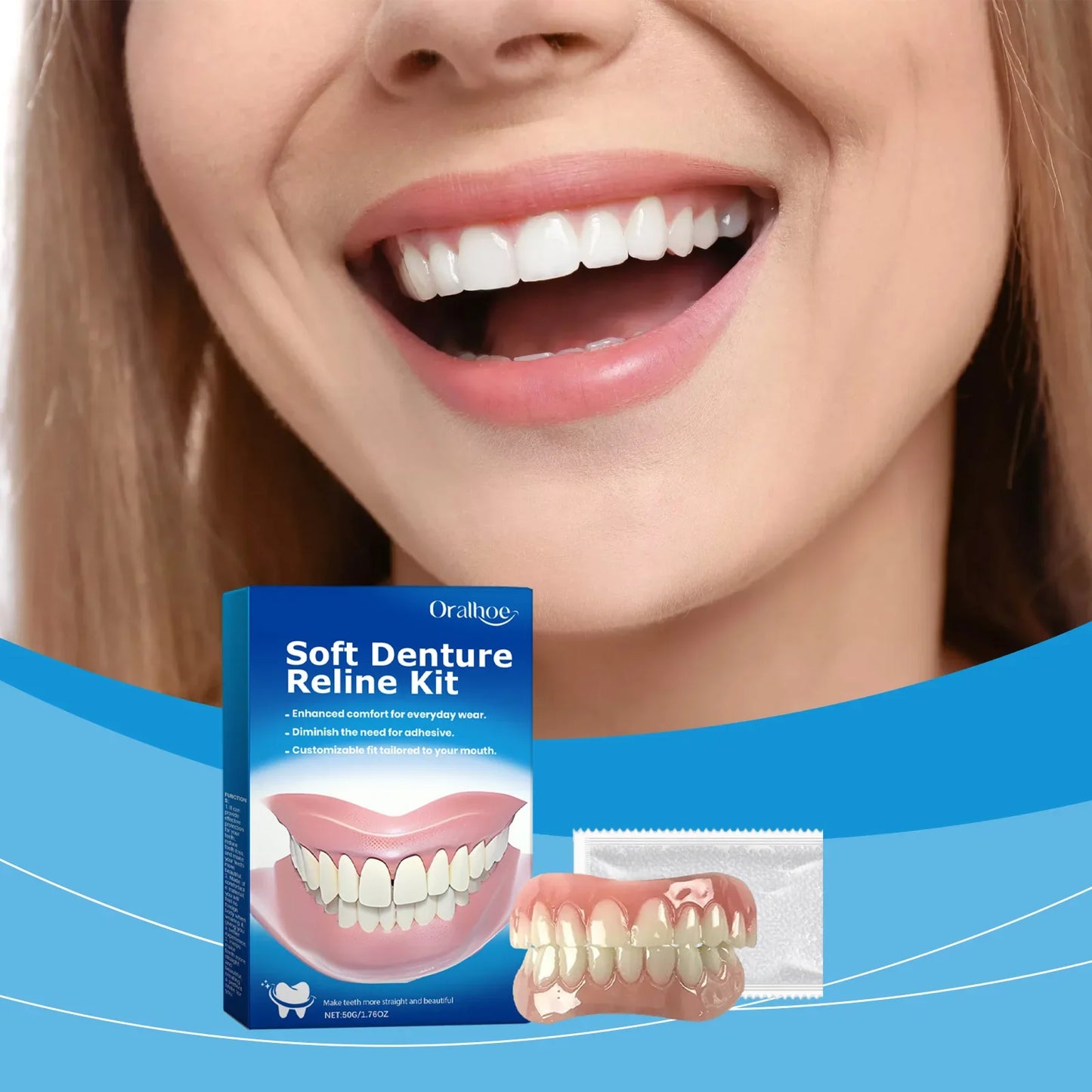 Cosmetic Tooth Veneer & Denture Set – Fills Gaps