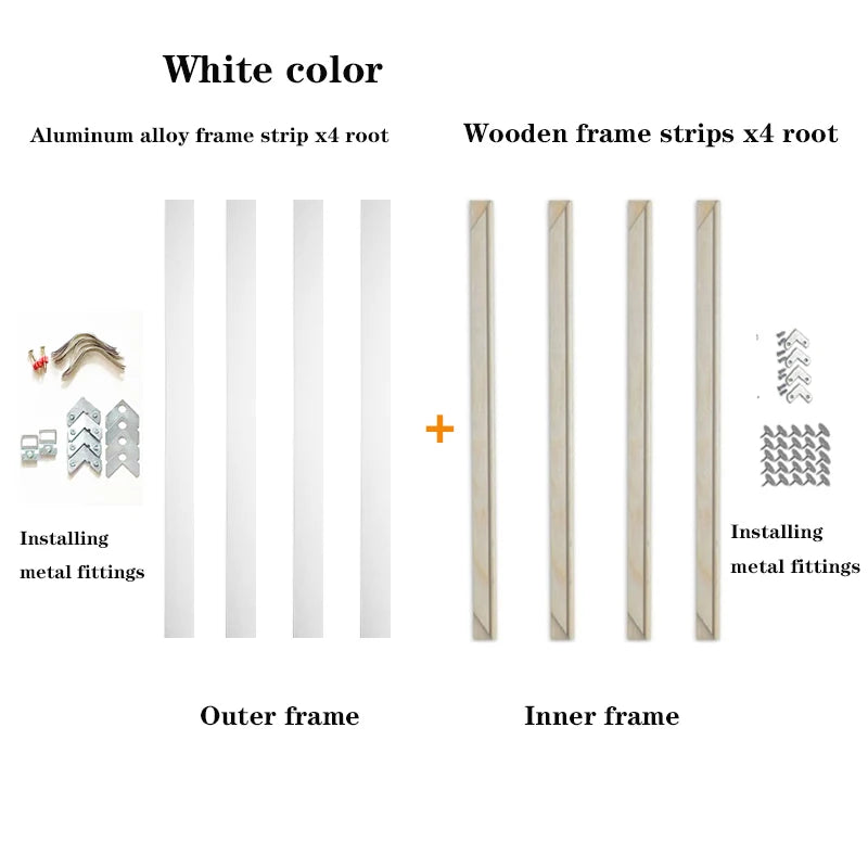 Aluminum Metal Modern Oil Paintings Frame, Floating and Wood Frame,Metal Canvas Prints, Painting Bars for Wall Art, DIY Peaceful Pleasures Health and Wellness WHITE customized