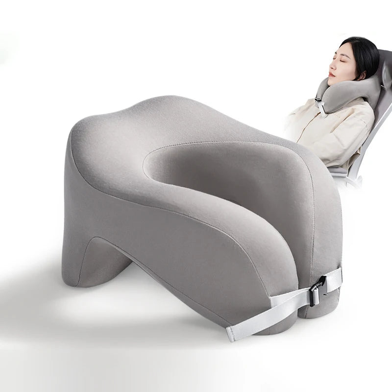 U-Shape Memory Foam Travel Neck Pillow – Airplane & Office