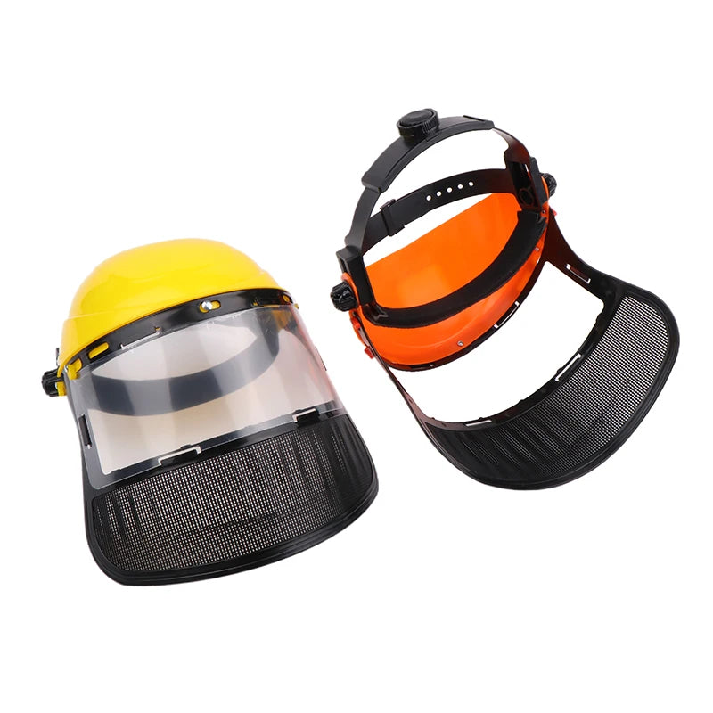 New Garden Grass Trimmer Safety Helmet Hat With Full Face Mesh Protective Mask For Logging Brush Cutter Forestry Protection Peaceful Pleasures Health and Wellness