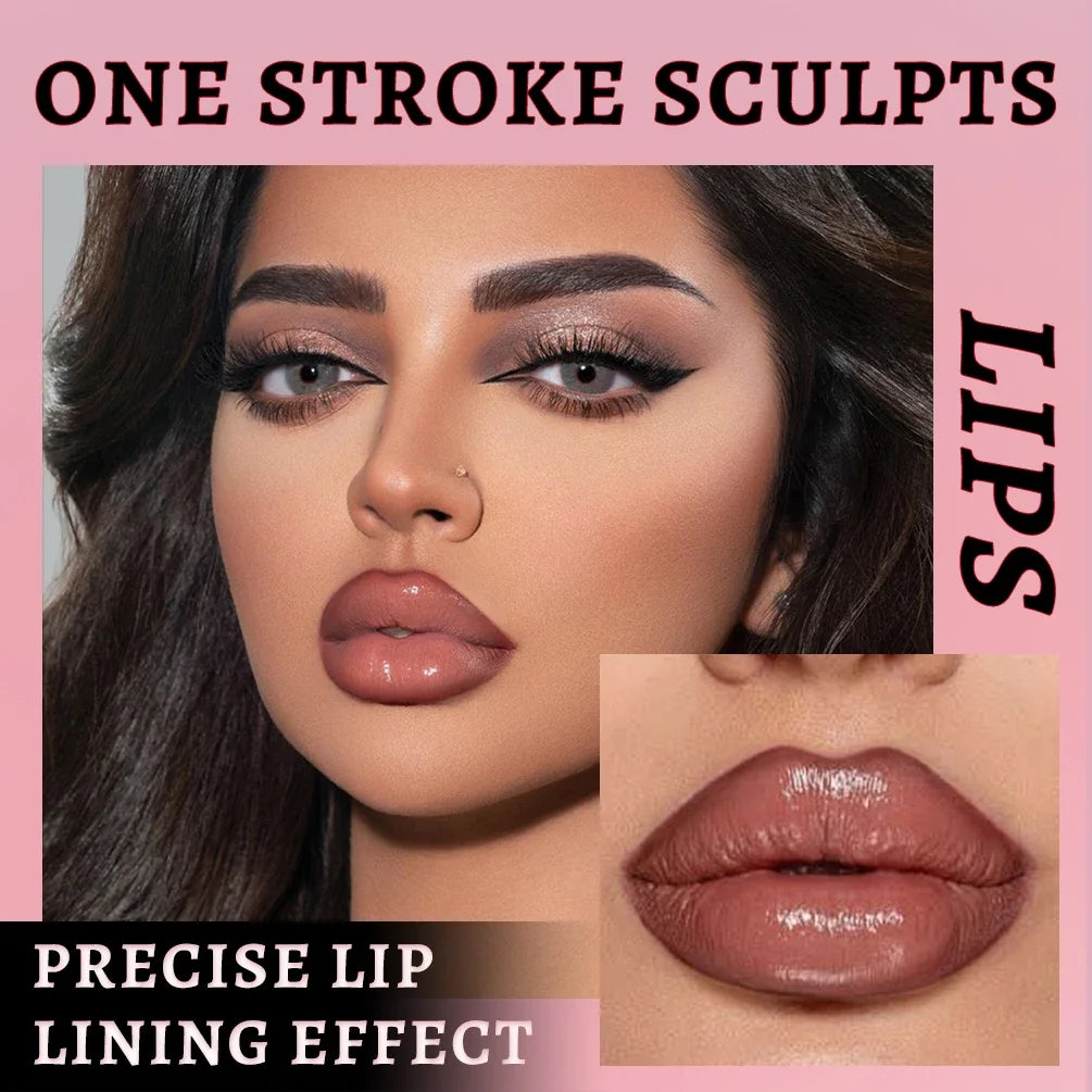 QIBEST Matte Lip Liner Waterproof Sweatproof Multi-color Correcting Liquid Lipstick Pen Brown Lipliner Cosmetics For Women Peaceful Pleasures Health and Wellness