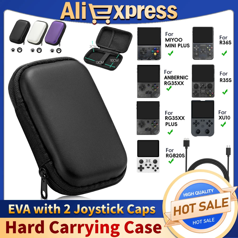 EVA Hard Carrying Case for Miyoo Mini Plus & ANBERNIC RG35XX Peaceful Pleasures Health and Wellness