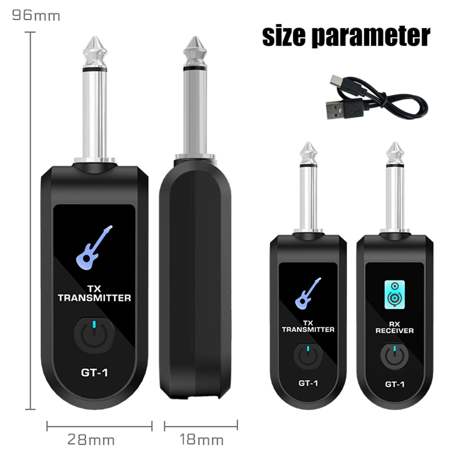 20CH 2.4G Wireless Instrument Audio Transmission System Anti-Interference 30-50M Range Hi-Fi 48K/16bit for Electric Instruments Peaceful Pleasures Health and Wellness