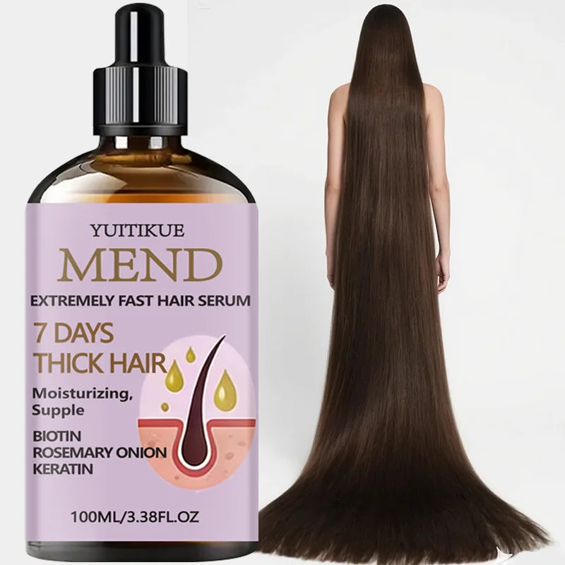 YUITIKUE MEND Hair Serum | 7 Days Thickening Formula | With Biotin, Rosemary, Onion & Keratin For Moisturized Supple Hair 100ml Peaceful Pleasures Health and Wellness