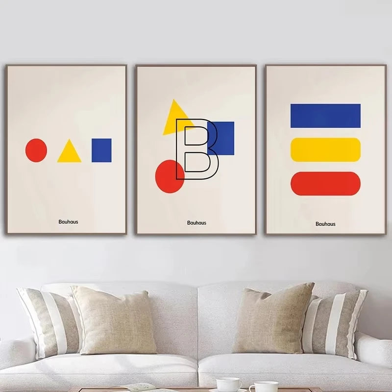 Modern Minimalist Bauhaus Exhibition Geometric Posters work Canvas Prints Abstract Painting Living Room Murals Home Decor Peaceful Pleasures Health and Wellness