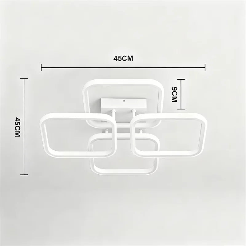 Modern Black Square LED Flush Mount Ceiling Light | RUNTOIN