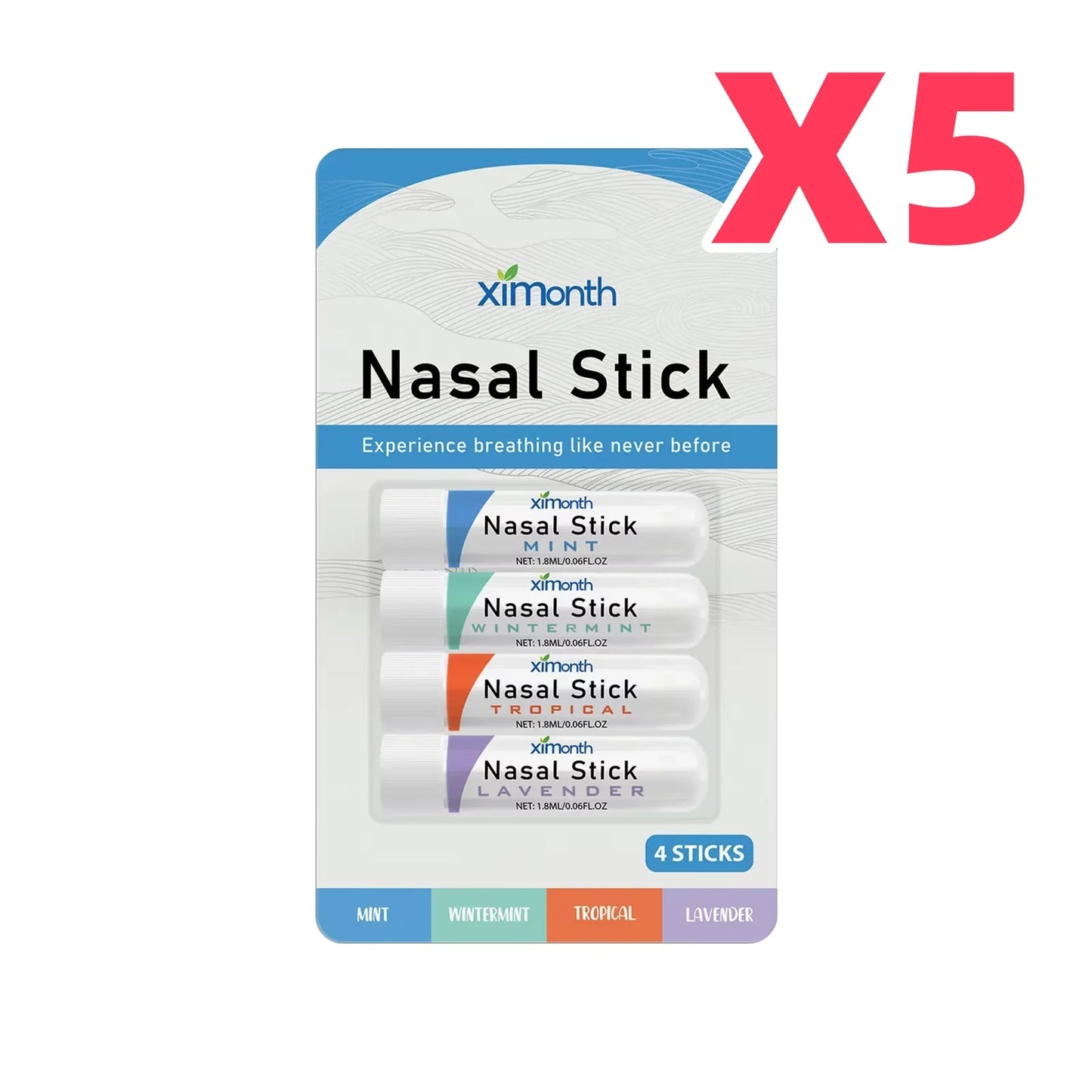 Aromatherapy Nasal Inhaler Sticks 4-Pack | Cooling Essential Oil