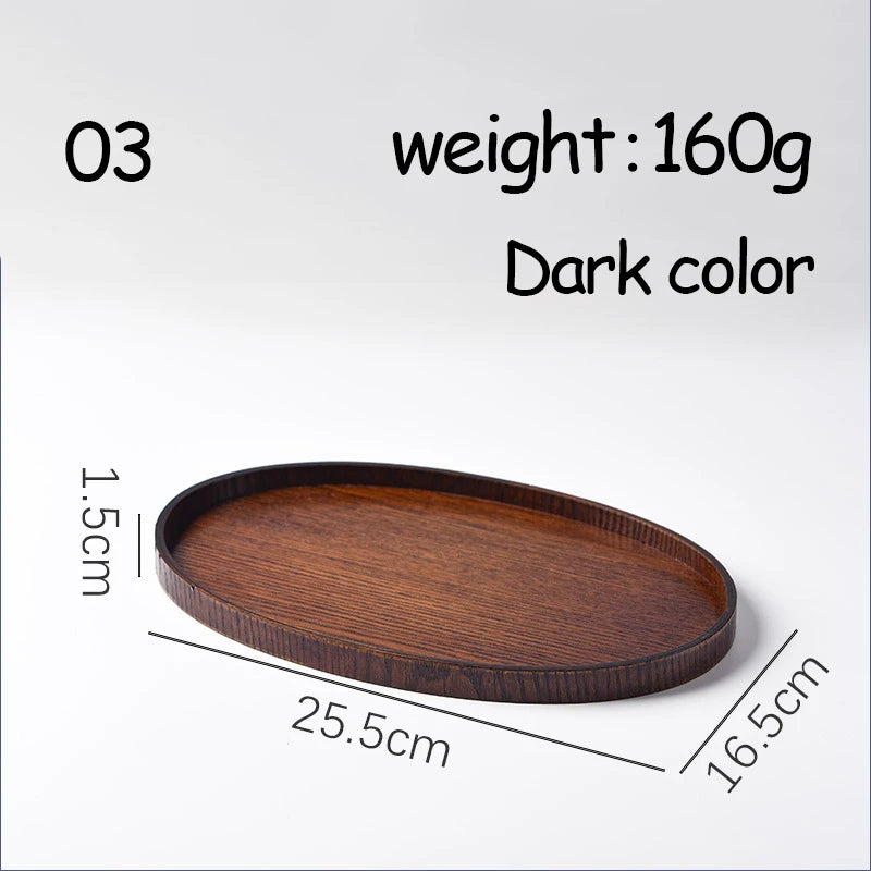 Oval Serving Trays Tableware Dessert Tea Saucer Coasters Coffee Coasters Wooden Plate Storage Food Display Home Hotel Decor Peaceful Pleasures Health and Wellness 03