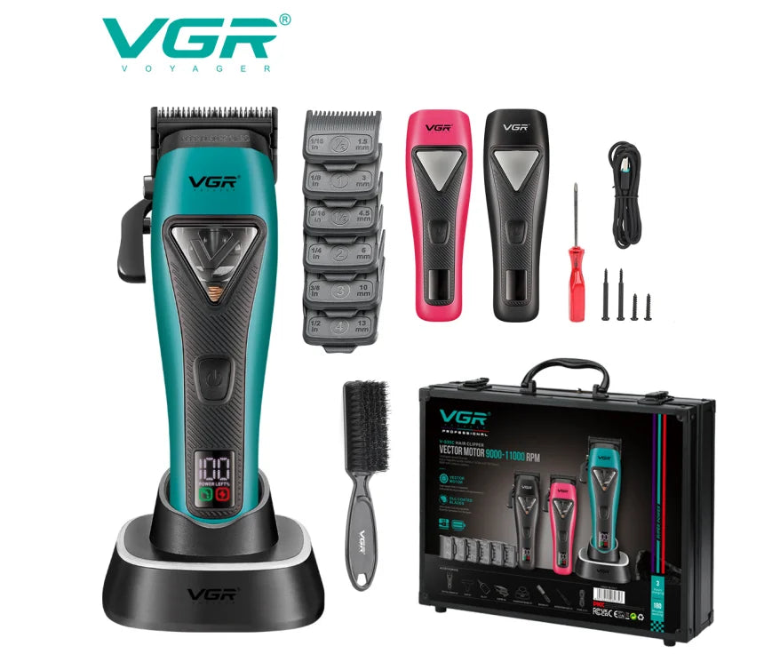 VGR new magnetic levitation electric hair clipper professional grade hair trimming machine alloy high-end push shear V-035C Peaceful Pleasures Health and Wellness USB