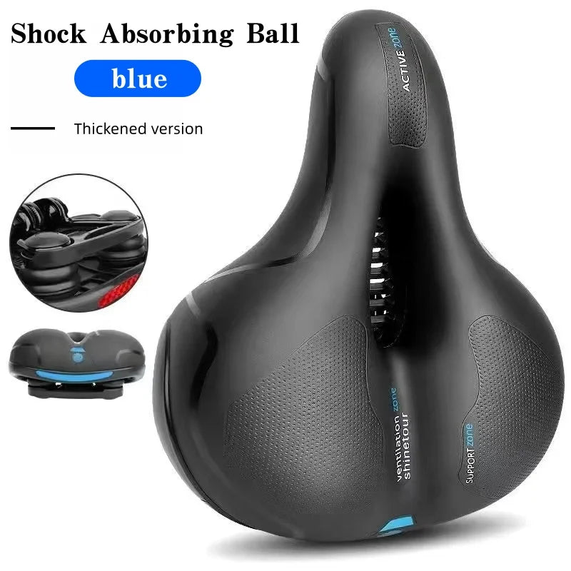 2026 Comfortable men's hollow bicycle saddle mtb road bicycle vibration absorption big butt seat lightweight safety area large. Peaceful Pleasures Health and Wellness Blue