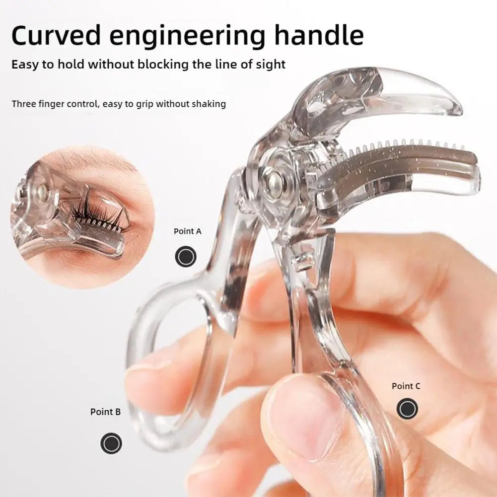 Dual-Type Eyelash Curler with Comb – Wide & Partial Clip