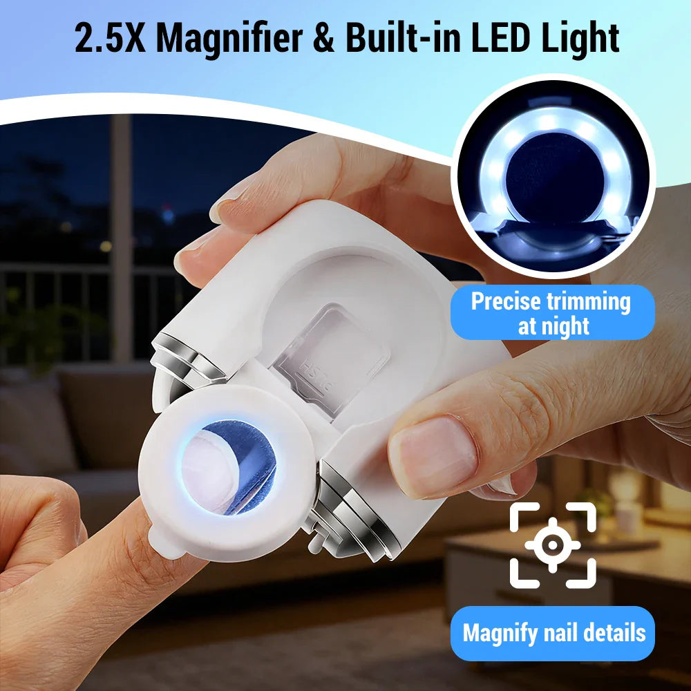 AFDEAL Electric Nail Trimmer – Dual Blade, LED & Magnifier