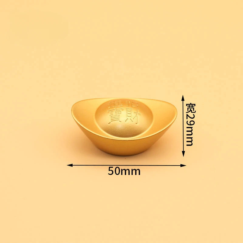 Alloy ingots Imitation Gold Antique Attracting Wealth Desktop Ornaments Living room decorations Opening and housewarming gifts Peaceful Pleasures Health and Wellness S