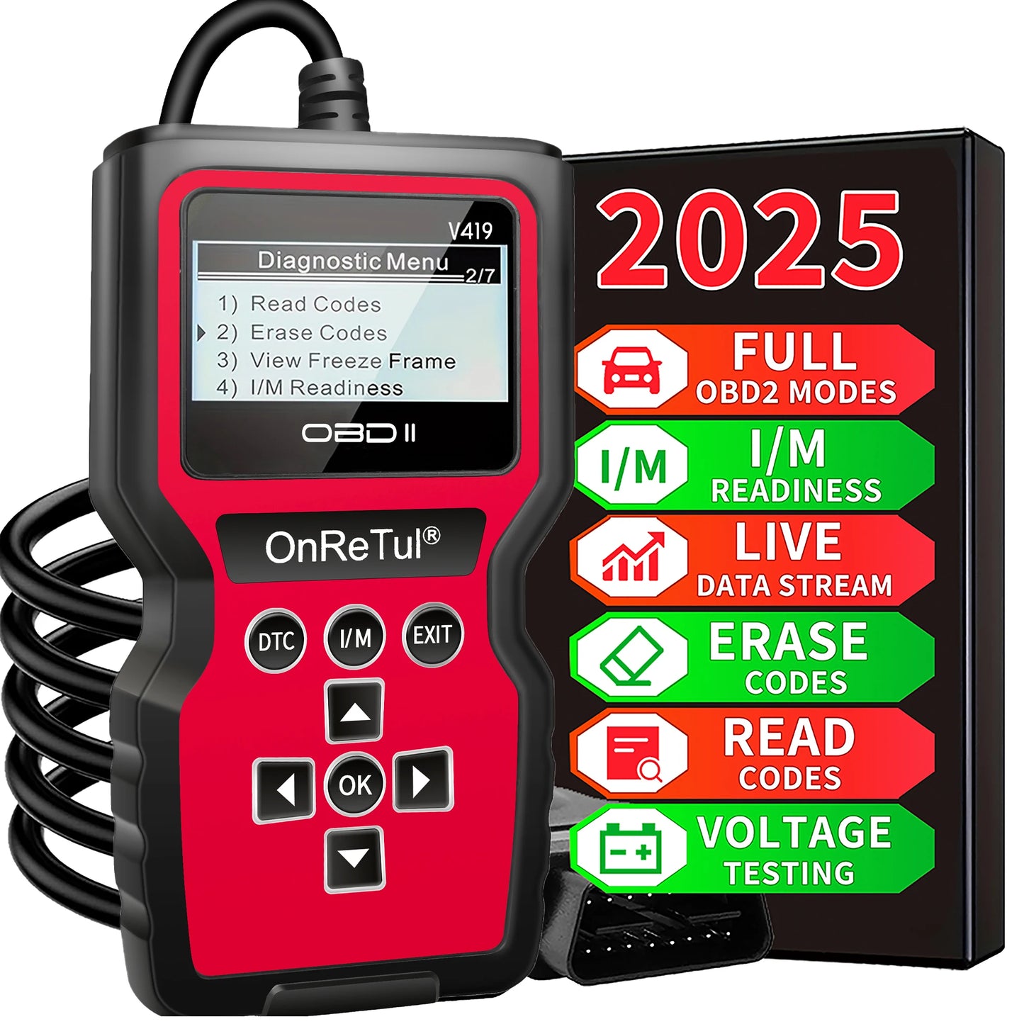 OBD2 Diagnostic Scan Tool – Check Engine Code Reader Peaceful Pleasures Health and Wellness Red