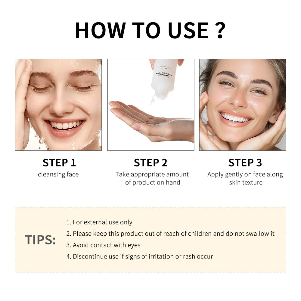 Milk Glow Toner Brightening Skin Powerfully Moisturizes Relieve Dry And Tired Skin Locks In Moisture Beauty Skin Care 100ML Peaceful Pleasures Health and Wellness