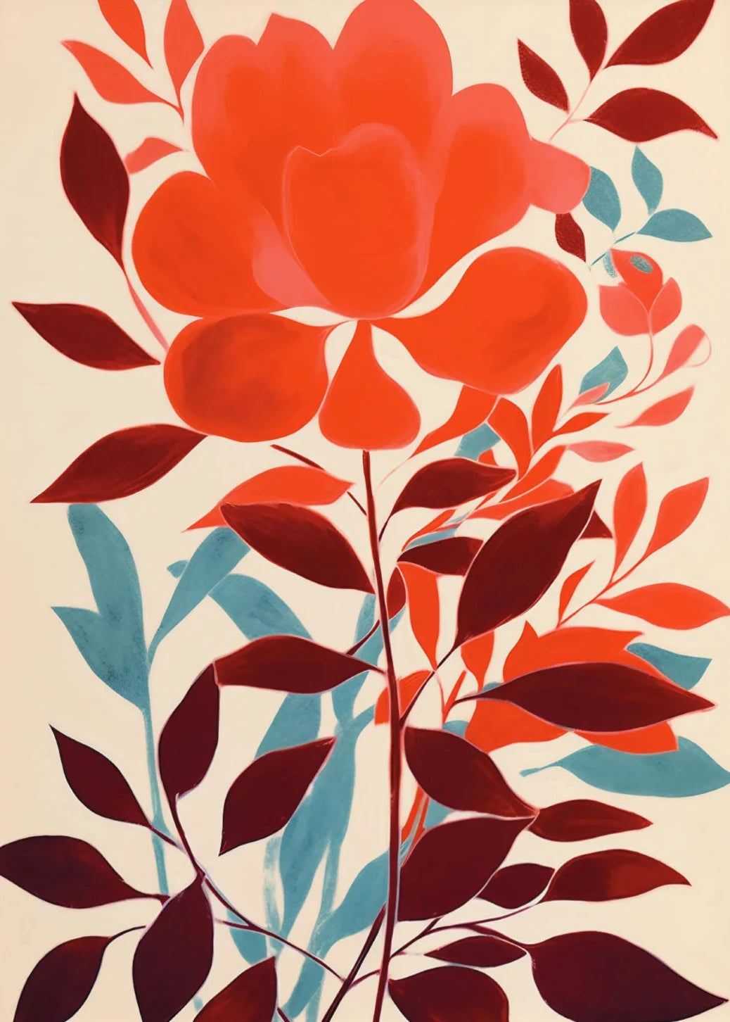 Gouache Wildflower Botanical Canvas Wall Art | Spring Floral Print