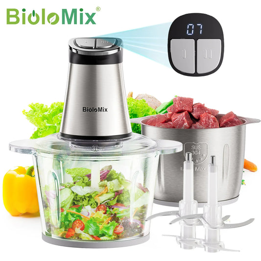 BioloMix Mini Electric Food Chopper 300W – Dual Bowl Food Chopper Peaceful Pleasures Health and Wellness AMJ-501 200-240V China Mainland|EU