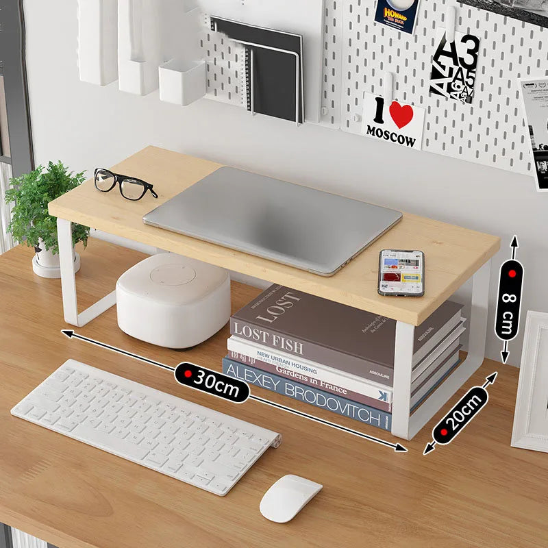 Monitor Stand Desk Organizer Shelf – Iron Riser Storage Rack