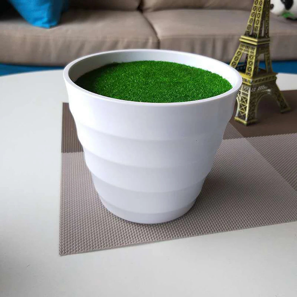 Artificial Pot Plants Nursery Lawn Vase White Plastic Thick Flower